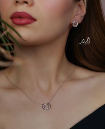 💍نیم ست جواهری (گردنبند و گوشواره ) خاص و زیبا ، نقره عیار ۹۲۵( N_4387)	