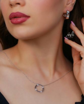 💍نیم ست جواهری (گردنبند و گوشواره ) خاص و زیبا ، نقره عیار ۹۲۵( N_4388)	