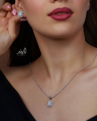💍نیم ست امرالد(آويز و گوشواره ) خاص و زیبا ، نقره عیار ۹۲۵( N_4397)	