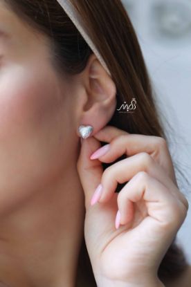 💍گوشواره جواهری  قلب ؛ با طراحي زيبا نقره عیار ۹۲۵ (E_5050)	