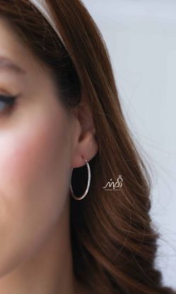 💍گوشواره جواهری حلقه ای ؛ با طراحي زيبا نقره عیار ۹۲۵ (E_5051)	
