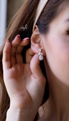 💍گوشواره جواهری ؛ با طراحي زيبا نقره عیار ۹۲۵ (E_5052)	
