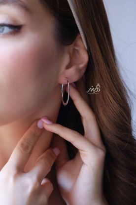 💍گوشواره جواهری حلقه ای ؛ با طراحي زيبا نقره عیار ۹۲۵ (E_5053)	