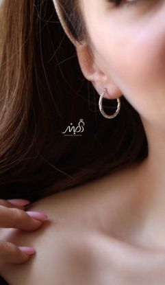 💍گوشواره جواهری حلقه ای ؛ با طراحي زيبا نقره عیار ۹۲۵ (E_5054)	