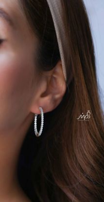 💍گوشواره جواهری حلقه ای  ؛ با طراحي زيبا نقره عیار ۹۲۵ (E_5059)	
