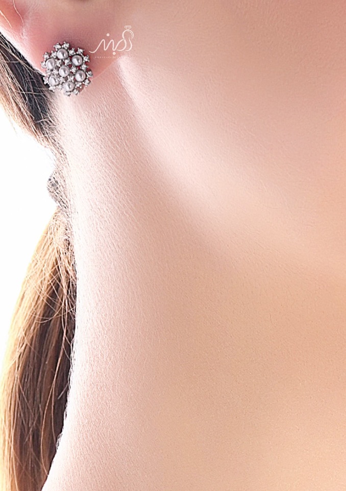 💍نیم ست جواهری دونه برف مرواریدی با طراحی ژورنالی جواهرات بروز دنیا ؛ نقره عیار 925 با روکش طلا سفید‌‌‌‌‌‌‌ ‌‌(N_4055)	
