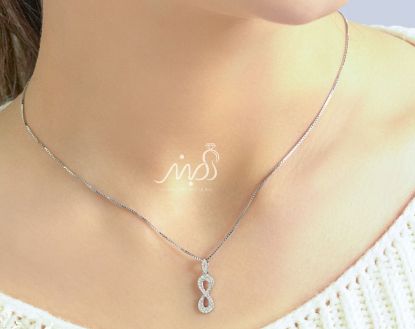 💍نیم ست جواهری ظريف و زیبا بینهایت (آويز و گوشواره) با طراحی ژورنالی  ؛ نقره عیار ۹۲۵ (N_4128)