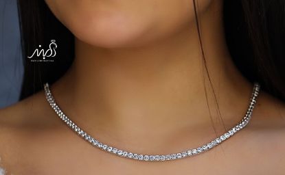 💍گردنبند طرح جواهر پرطرفدار تنیسی ؛ نقره عیار 925 (G_3211)