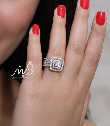 💍انگشتر جواهري لوکس خاص و زیبا؛ نقره عیار 925(R_1200)	