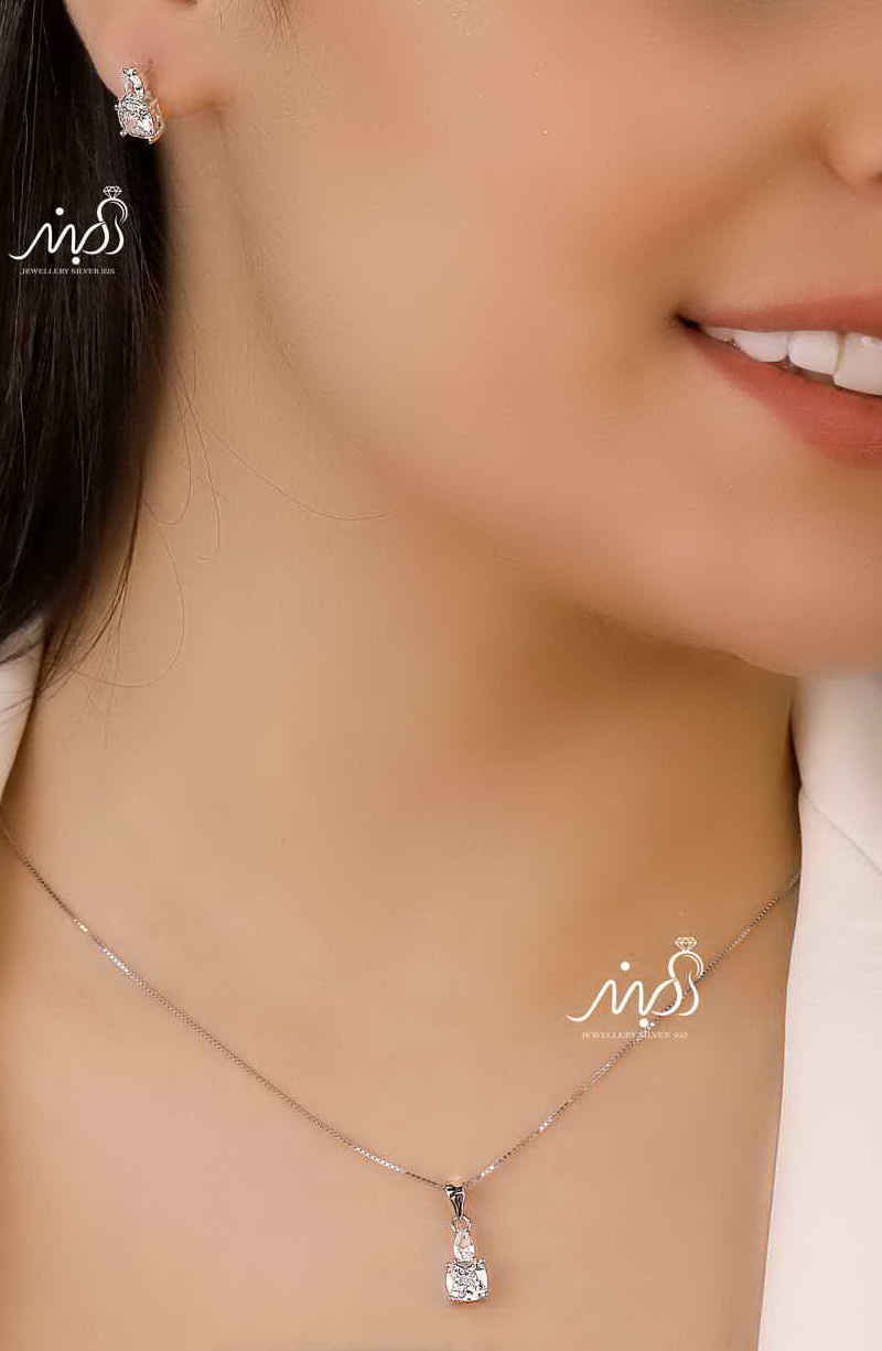 💍نیم ست (آويز ، گوشواره ) خاص و زیبا ، نقره عیار ۹۲۵(N_4247)