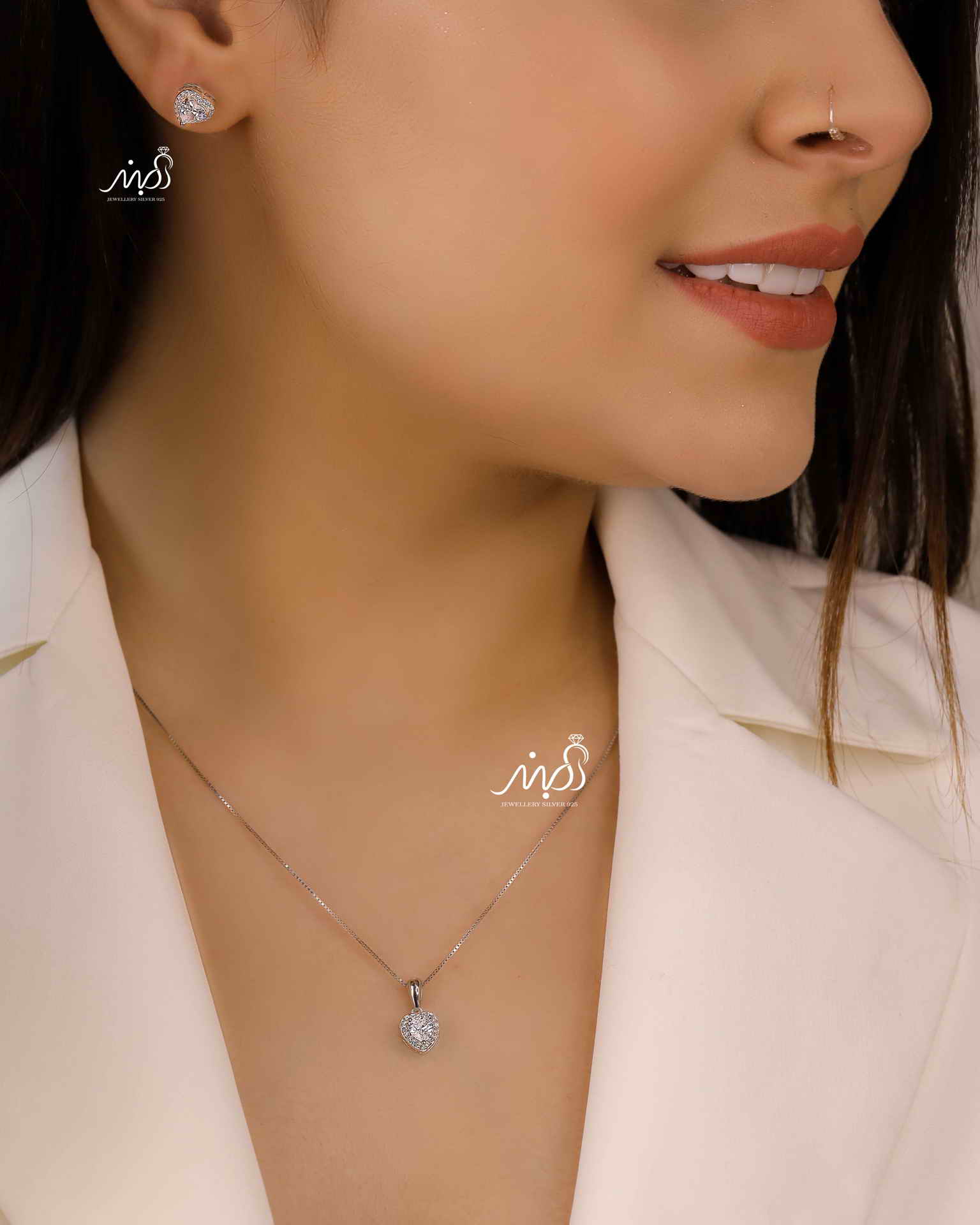 💍نیم ست قلب (آويز ، گوشواره ) خاص و زیبا ، نقره عیار ۹۲۵ (N_4233)‌‌‌‌‌‌