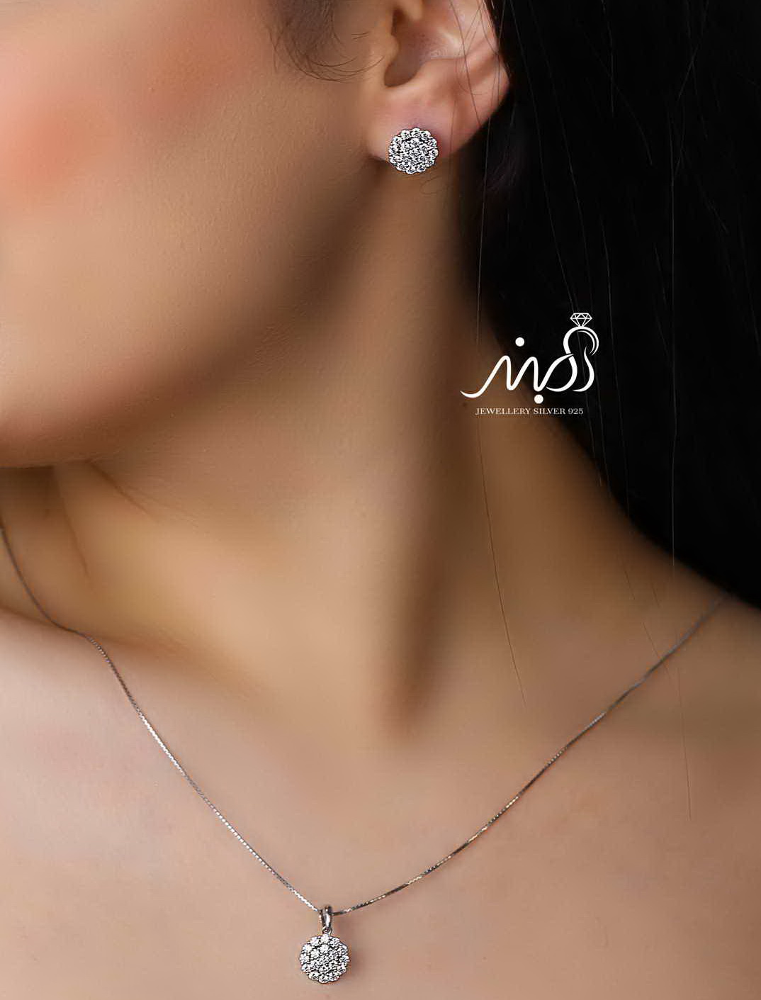 💍نیم ست ظریف (آويز ، گوشواره ) خاص و زیبا ، نقره عیار ۹۲۵(N_4267)