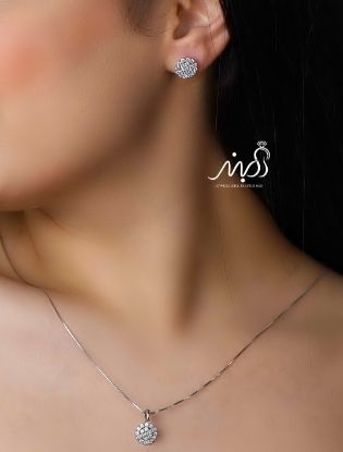 💍نیم ست ظریف (آويز ، گوشواره ) خاص و زیبا ، نقره عیار ۹۲۵(N_4267)