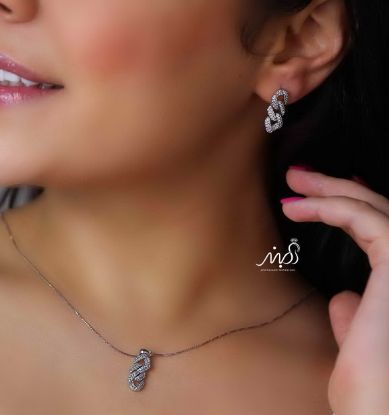 💍نیم ست کارتیر (آويز ، گوشواره ) خاص و زیبا ، نقره عیار ۹۲۵(N_4281)