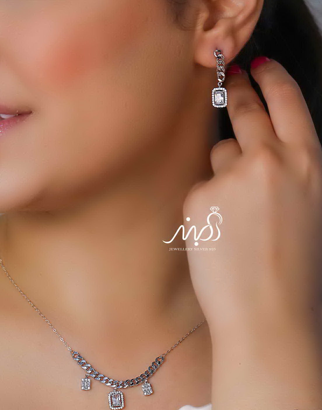 نیم ست کارتیر با آویز امرالد خاص و زیبا (N_4280)