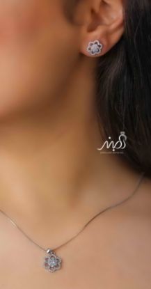 💍نیم ست ظریف (آويز ، گوشواره ) خاص و زیبا ، نقره عیار ۹۲۵(N_4268)