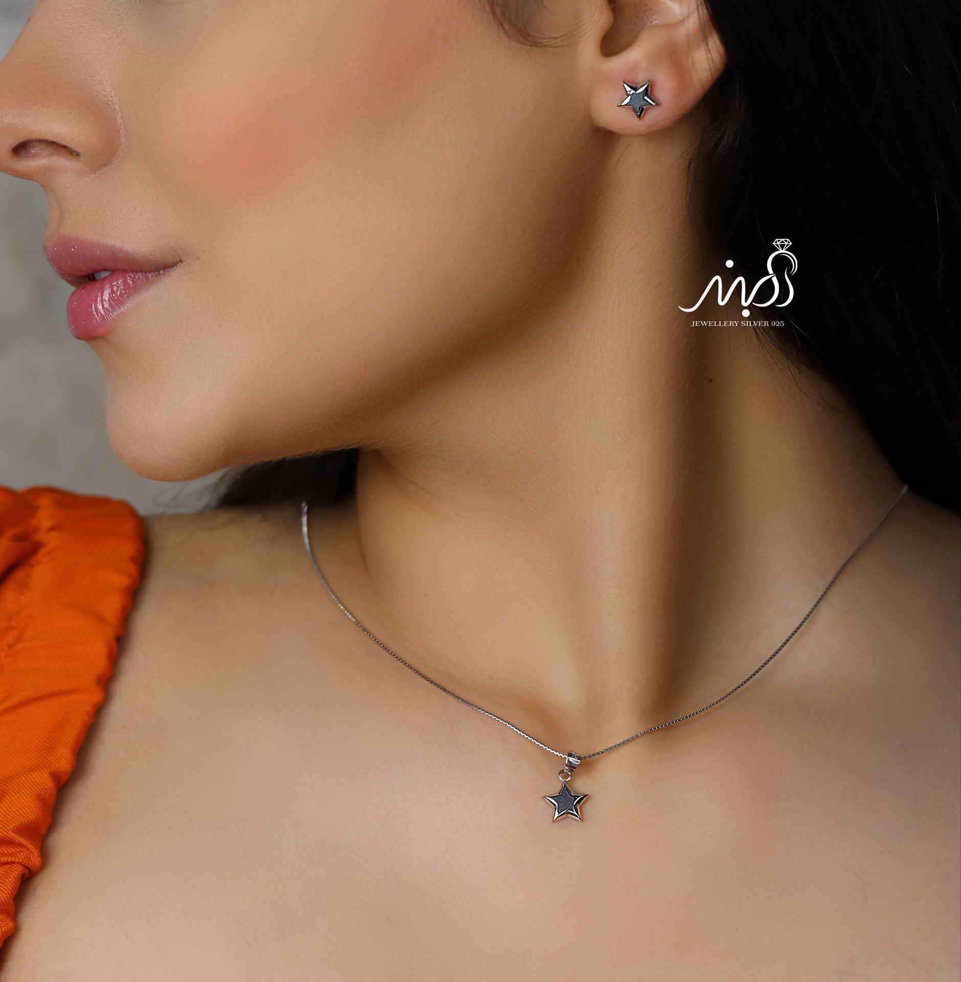 💍نیم ست ستاره (آويز ، گوشواره ) خاص و زیبا ، نقره عیار ۹۲۵(N_4289)