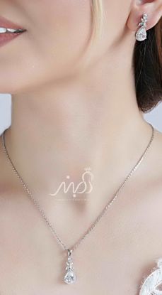 💍نیم ست جواهری ،زیبا و خاص با طراحی ژورنالی جواهرات ؛ نقره عیار ۹۲۵ (N_4153)