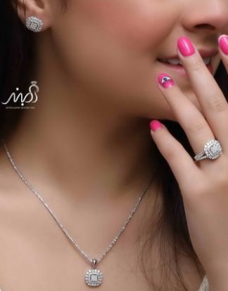 💍نیم ست جواهري خاص و زيبا (آويز ، گوشواره و انگشتر ) ، نقره عیار ۹۲۵(N_4292)