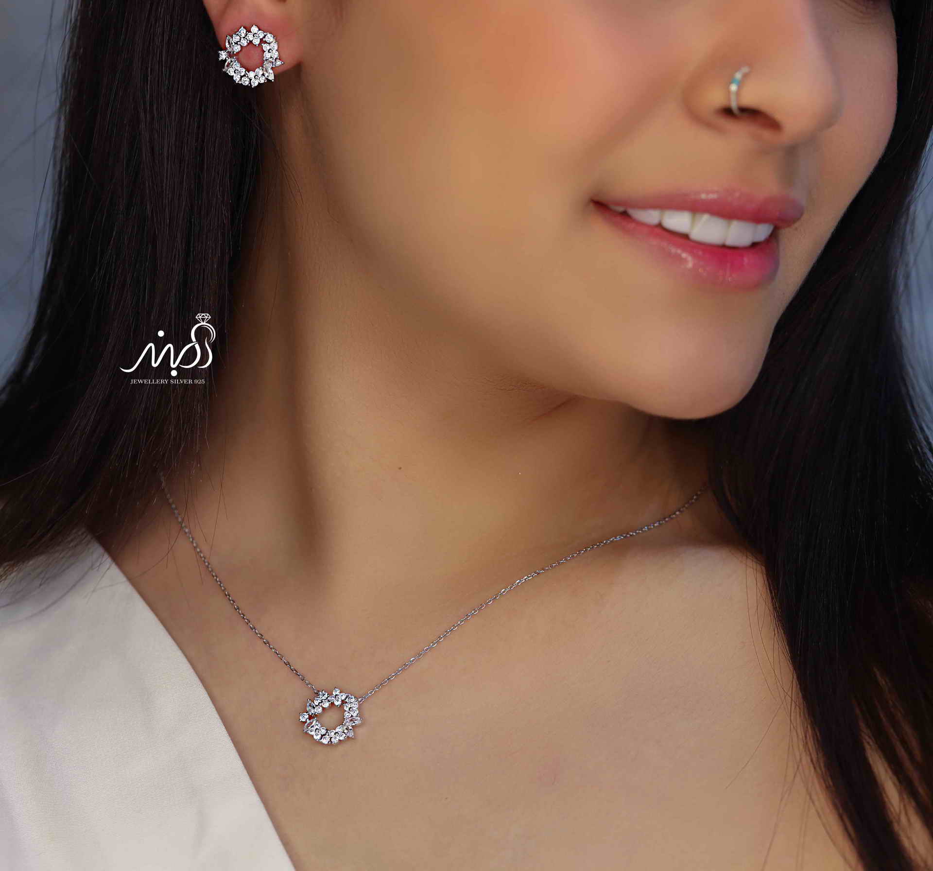 💍نیم ست جواهری خاص و زیبا ، نقره عیار ۹۲۵(N_4315)