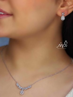 	💍نیم ست جواهری آویز دار خاص و زیبا ، نقره عیار ۹۲۵(N_4314)