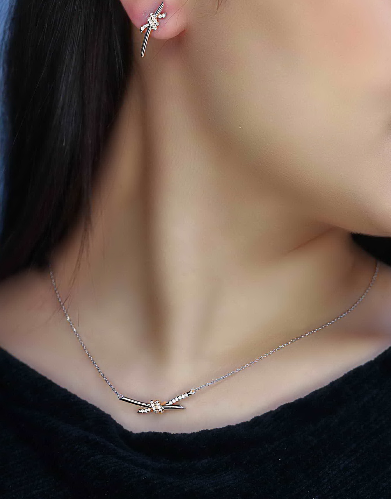 💍نیم ست جواهری جذاب خاص و زیبا ، نقره عیار ۹۲۵(N_4324)