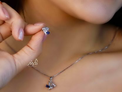 💍نیم ست پروانه (آويز و گوشواره) خاص و زیبا ، نقره عیار ۹۲۵( N_4342)