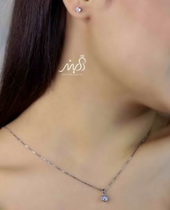💍نیم ست تک نگين (آويز و گوشواره) خاص و زیبا ، نقره عیار ۹۲۵( N_4341)