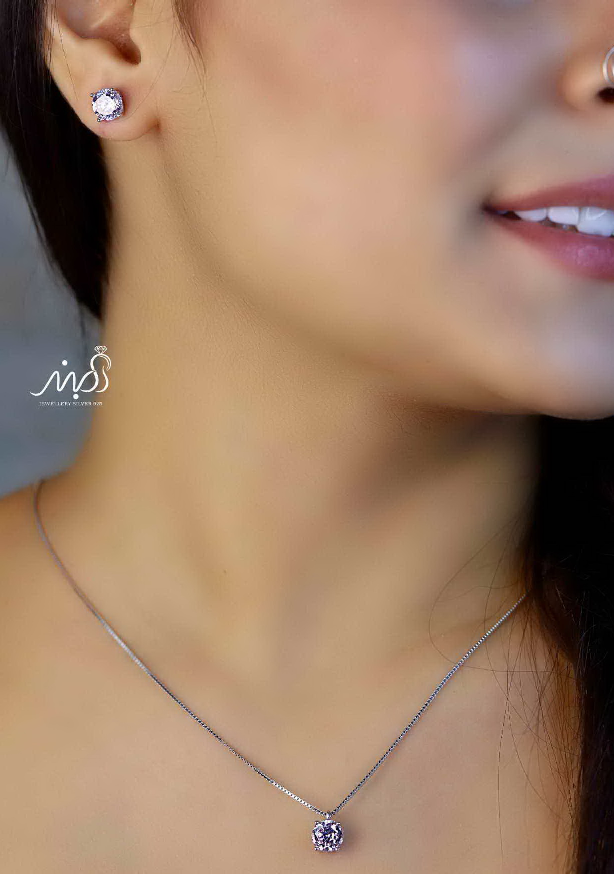 💍نیم ست صورتي خاص و زيبا نقره عیار ۹۲۵ (اويز و گوشواره )(N_4352)‌‌‌‌‌‌ ‌