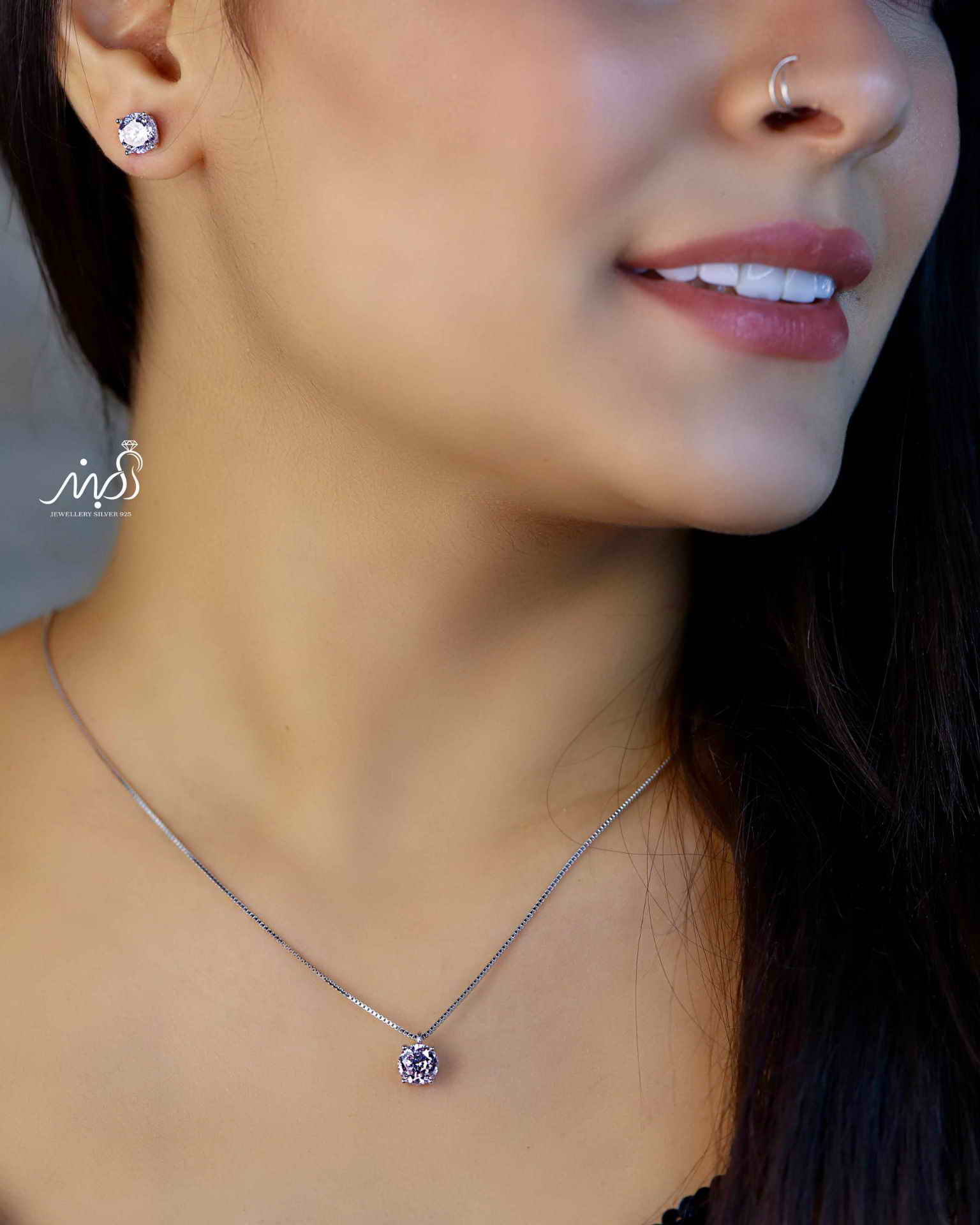 💍نیم ست صورتي خاص و زيبا نقره عیار ۹۲۵ (اويز و گوشواره )(N_4352)‌‌‌‌‌‌ ‌