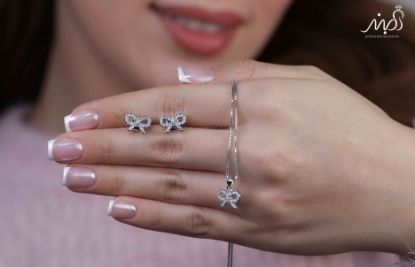 💍نیم ست پاپیونی خاص و زيبا نقره عیار ۹۲۵ (اويز و گوشواره )(N_4360)‌‌‌‌‌‌ ‌