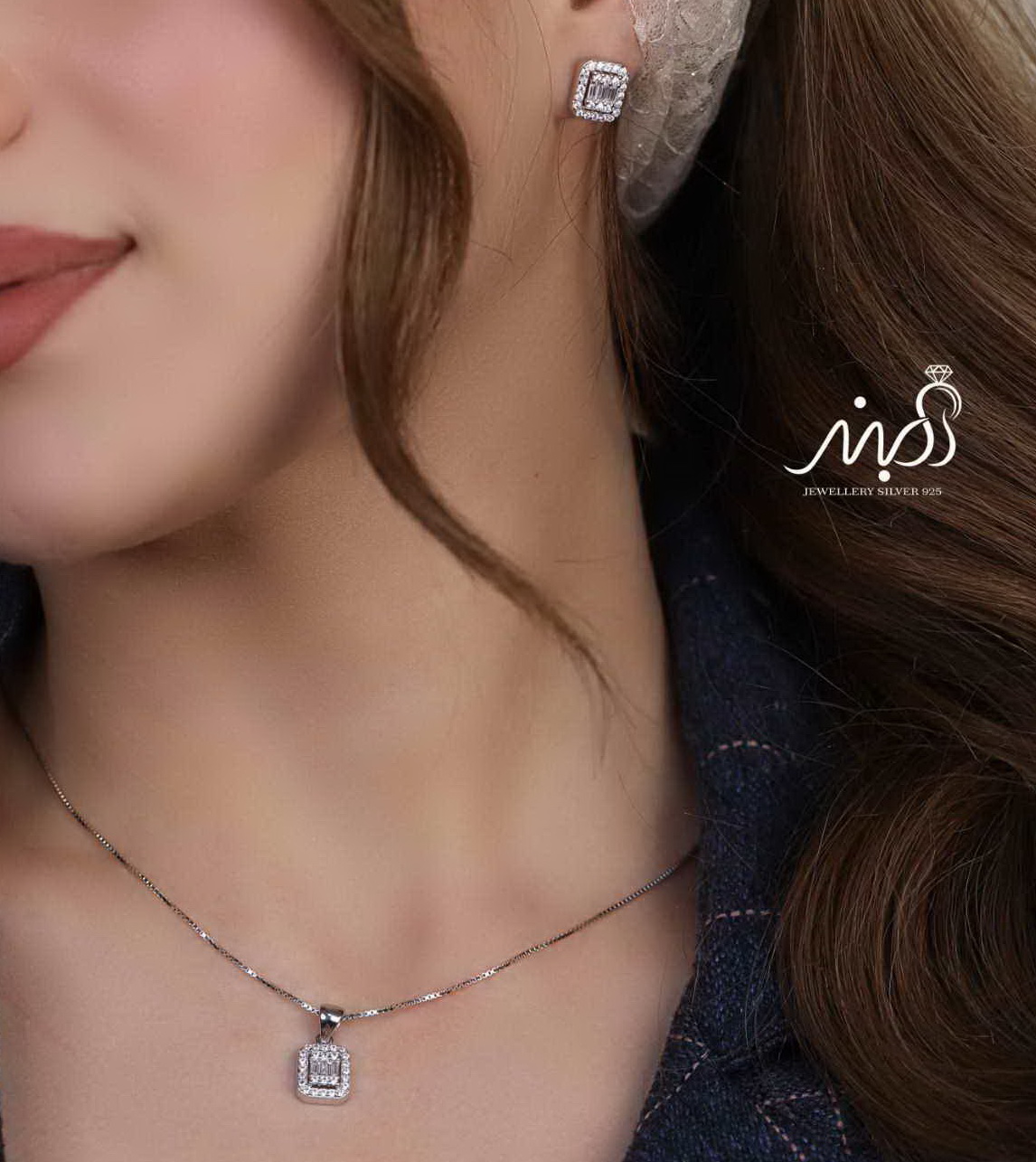 💍نیم ست جواهری امرالد خاص و زيبا نقره عیار ۹۲۵ (اويز و گوشواره )(N_4363)‌‌‌‌‌‌ ‌