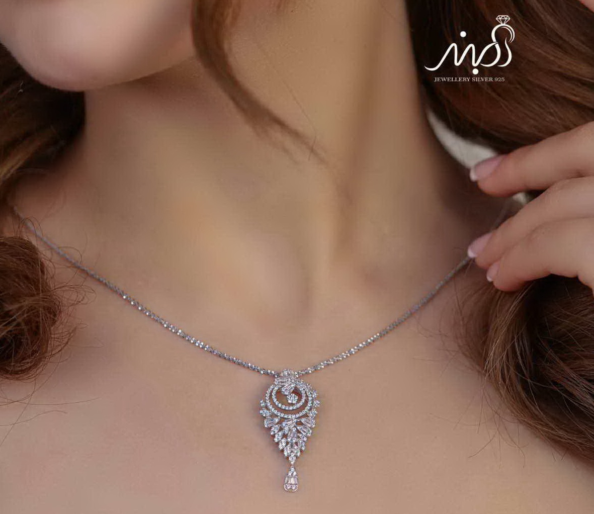 💍نیم ست جواهری خاص و زيبا نقره عیار ۹۲۵ (آويز و گوشواره )(N_4372)‌‌‌‌‌‌ ‌