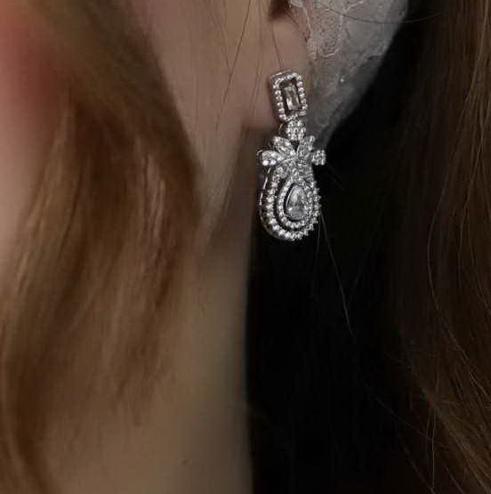 💍نیم ست جواهری لاکچری خاص و زيبا نقره عیار ۹۲۵ (آويز و گوشواره )(N_4379)‌‌‌‌‌‌ ‌
