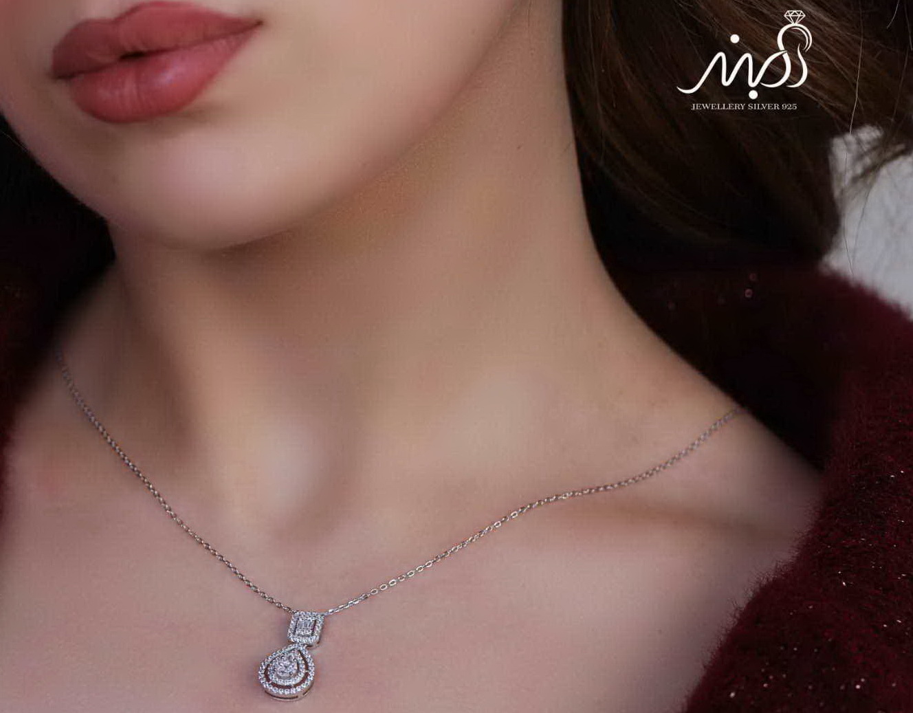 💍نیم ست جواهری خاص و زيبا نقره عیار ۹۲۵ (گردنبندو گوشواره )(N_4378)‌‌‌‌‌‌ ‌