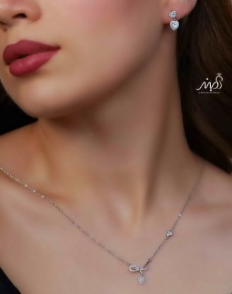 💍نیم ست پاپیون و قلب (گردنبند و گوشواره ) خاص و زیبا ، نقره عیار ۹۲۵( N_4386)