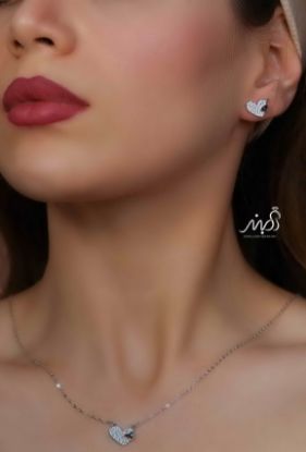 💍نیم ست قلب (گردنبند و گوشواره ) خاص و زیبا ، نقره عیار ۹۲۵( N_4385)