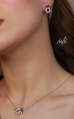 💍نیم ست جواهری (گردنبند و گوشواره ) خاص و زیبا ، نقره عیار ۹۲۵( N_4389)