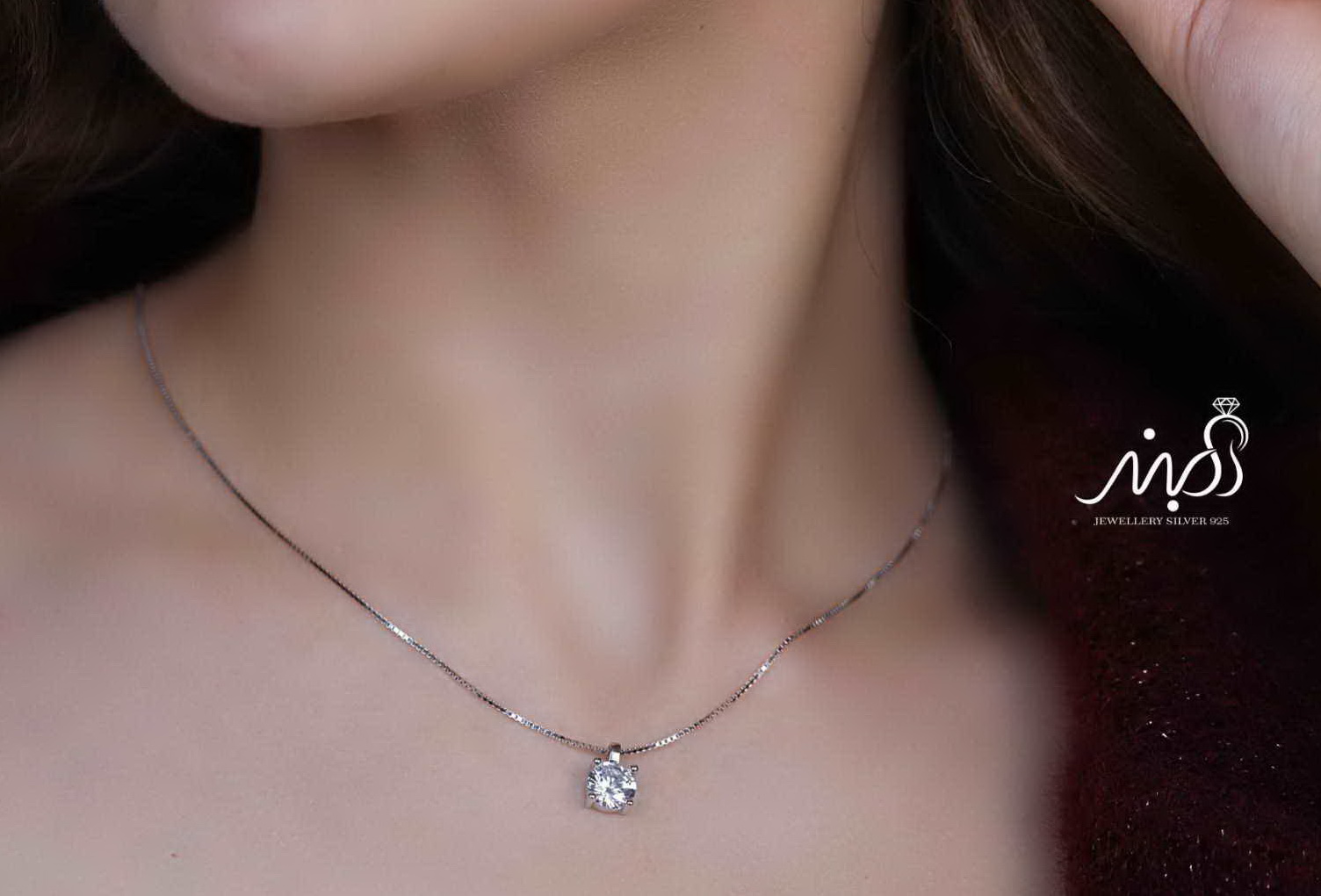 💍نیم ست تک نگین (آويز و گوشواره) خاص و زیبا ، نقره عیار ۹۲۵( N_4362)