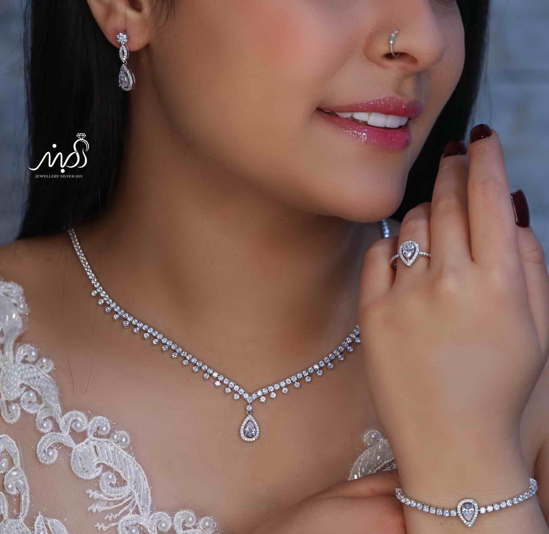 💍سرويس جواهری لاکچري خاص و زيبا(گردنبند ، گوشواره ، دستبند) (S_6030)‌‌‌‌‌‌ ‌