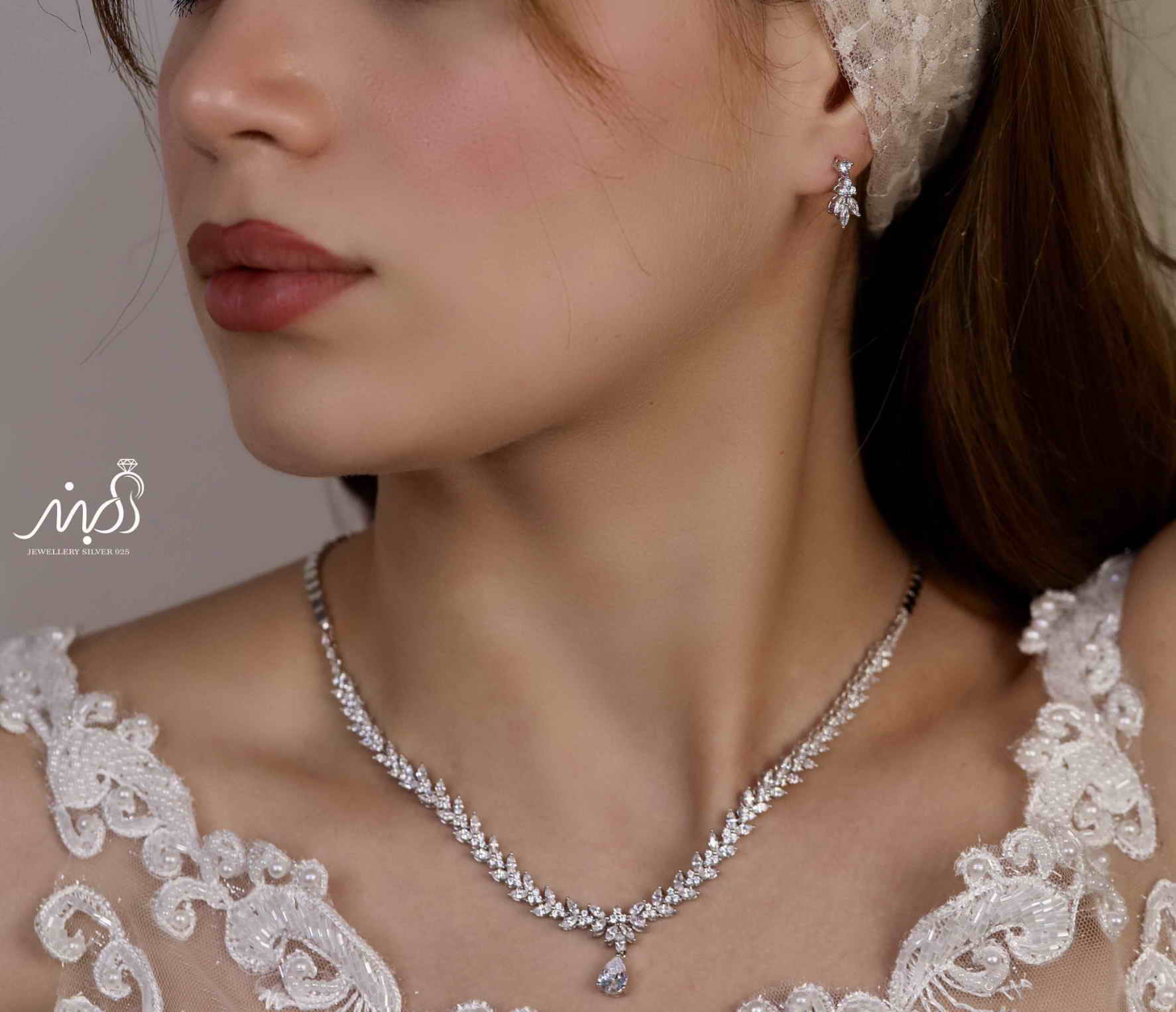 💍سرويس جواهری خاص و زيبا(گردنبند ، گوشواره ، دستبند) نقره عیار 925 (S_6043)‌‌‌‌‌‌ ‌