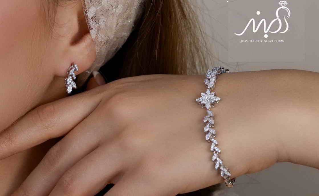💍سرويس جواهری خاص و زيبا(گردنبند ، گوشواره ، دستبند) نقره عیار 925 (S_6042)‌‌‌‌‌‌ ‌
