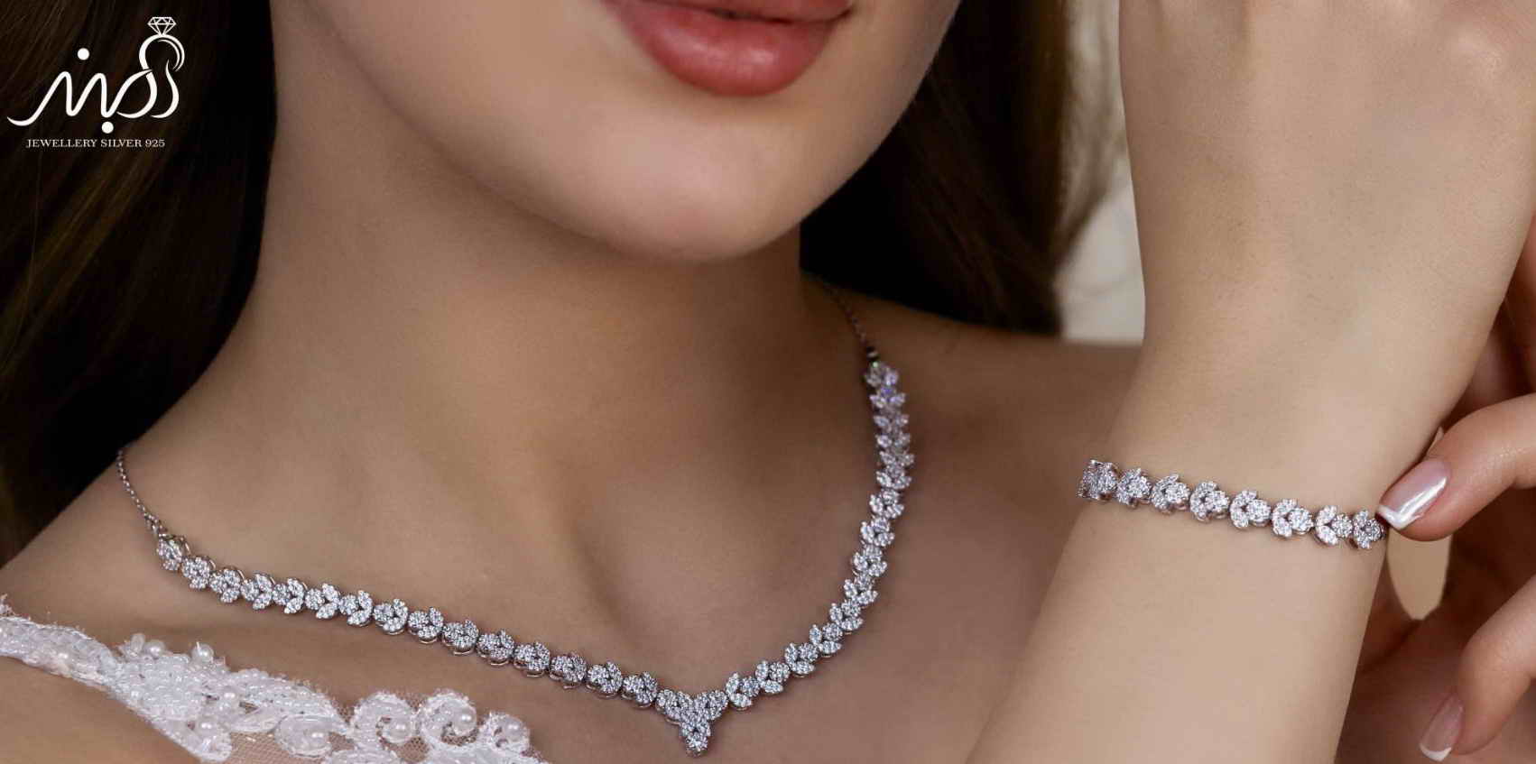 💍سرويس جواهری خاص و زيبا(گردنبند ، گوشواره ، دستبند،انگشتر) نقره عیار 925 (S_6040)‌‌‌‌‌‌ ‌