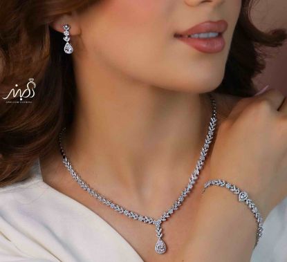 💍سرويس جواهری خاص و زيبا(گردنبند ، گوشواره ، دستبند ) نقره عیار 925 (S_6052)‌‌‌‌‌‌ ‌	