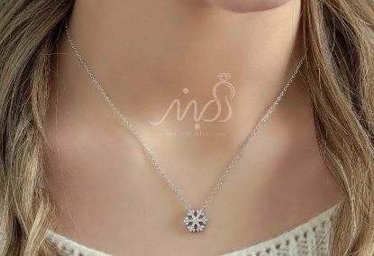 💍گردنبند طرح جواهر دونه برف ؛ با طراحی زیبا و ظریف نقره عیار ۹۲۵ با روکش طلا سفید‌‌‌‌‌‌‌(G_3059)