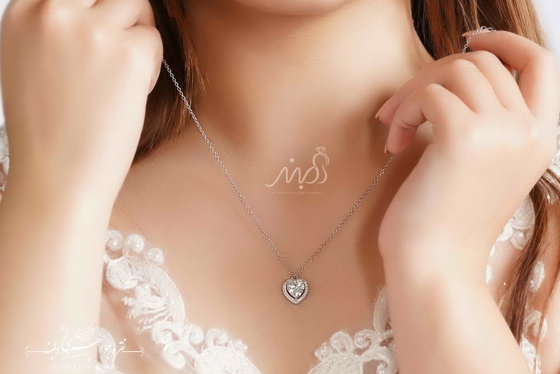 گردنبند جواهری پرطرفدار نگین Heart ؛ با طراحی زیبا و خاص نقره عیار ۹۲۵ (G_3101)