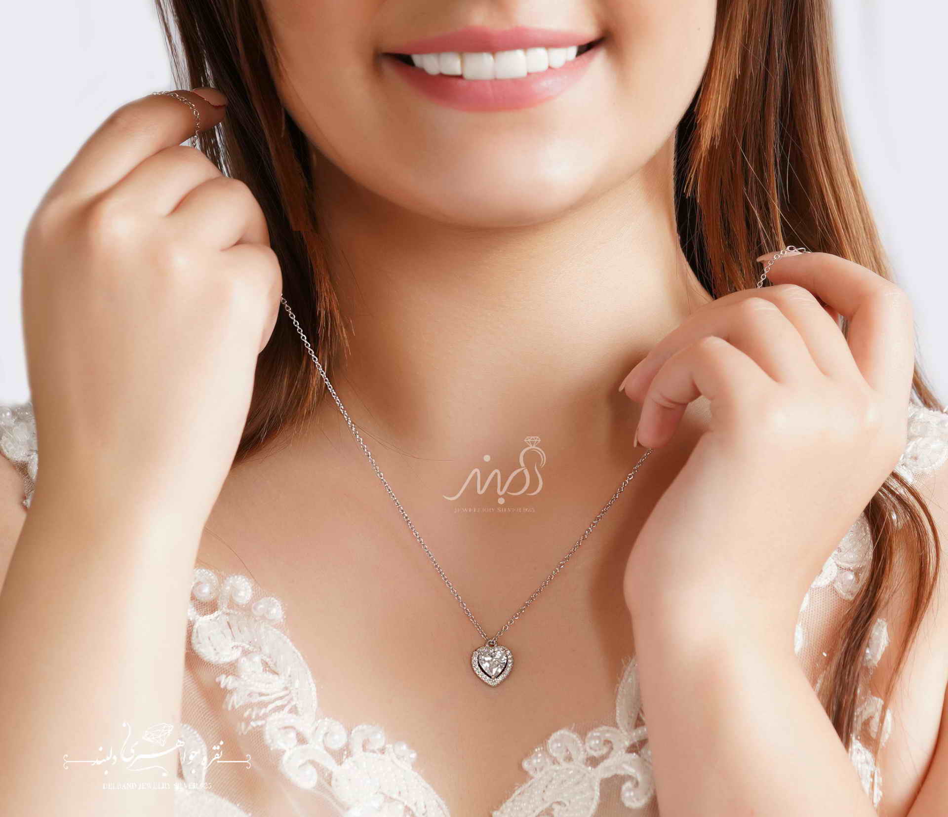 گردنبند جواهری پرطرفدار نگین Heart ؛ با طراحی زیبا و خاص نقره عیار ۹۲۵ (G_3101)