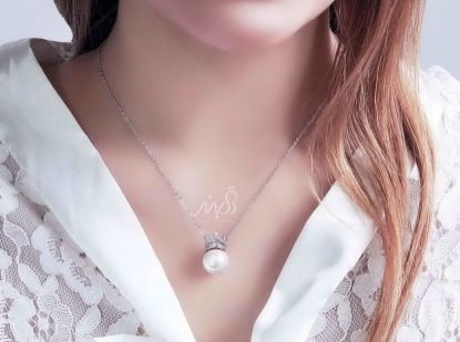 💍گردنبند تاج مرواريدي ؛ با طراحی خاص نقره عیار ۹۲۵ (G_3030)