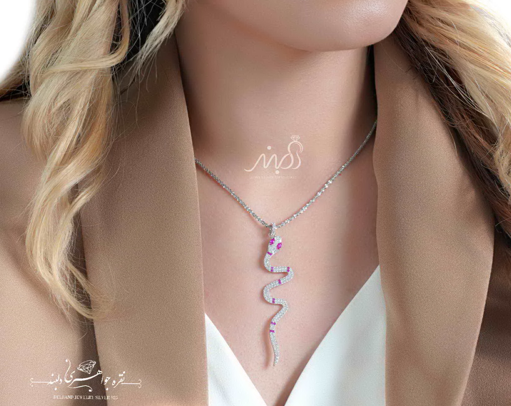 💍آویز جواهری مار خاص و پرطرفدار(G_3119)