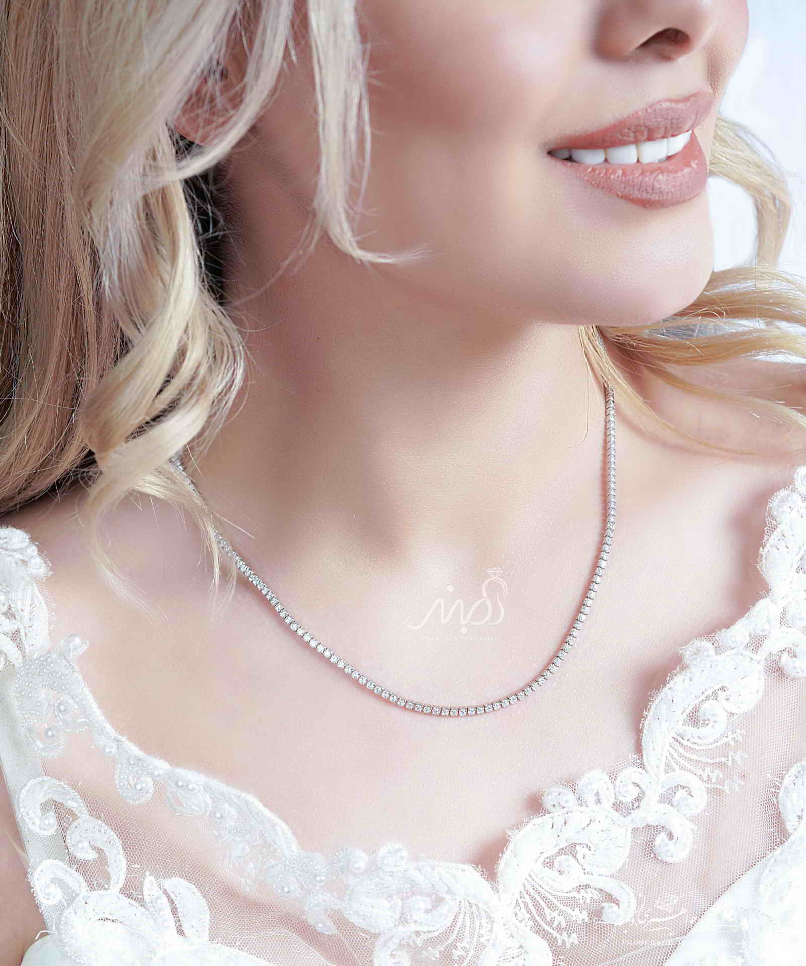 💍گردنبند طرح جواهر پرطرفدار تنیسی 2 میل ؛ نقره عیار 925 (G_3121)